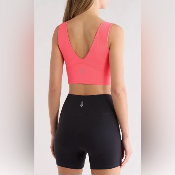 New FP Movement Never Better Crop V-Neck Tank in coral - Womens - Picture 2 of 9